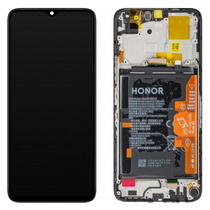 Honor Display + Rahmen + Akku X5 Plus/X6a schwarz 0235AJLY (Akku, Display, Honor X5c Plus, Honor X6a) (0235AJLY, 0235ALQY, 0235AJMA, 0235AGLR, 0235AGJB)