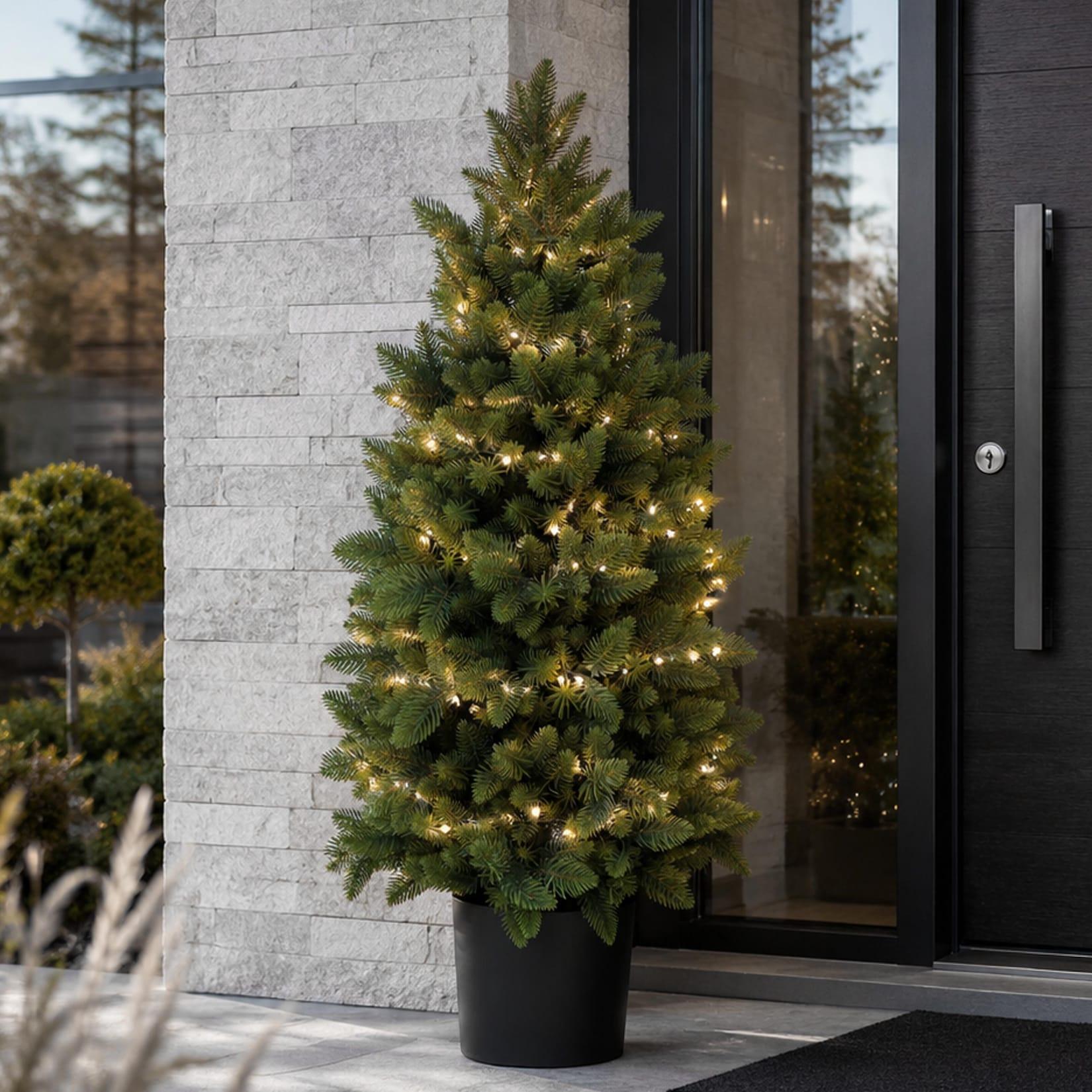Weihnachtsbaum MCW-R29, Dekobaum Kunstbaum Kunstpflanze künstliche Fichte, Outdoor Polyethylen, 85cm