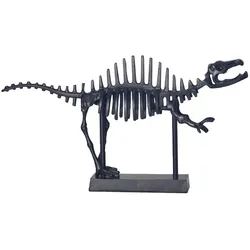 KADIMA DESIGN Dekofigur T-Rex Aluminium Schwarz Dino Statue 62 cm mit Sockel, Design Metall Deko Alu Modern, Tischdeko Wohndeko Aluminiumdekoration, Dekoration