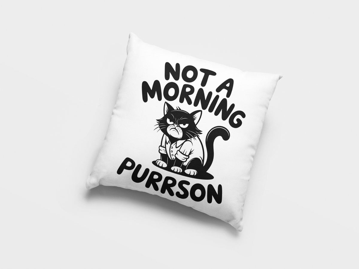 Grappig Pluche Sierkussen Niet Een Ochtend Persoon Kat Kussen voor Volwassenen