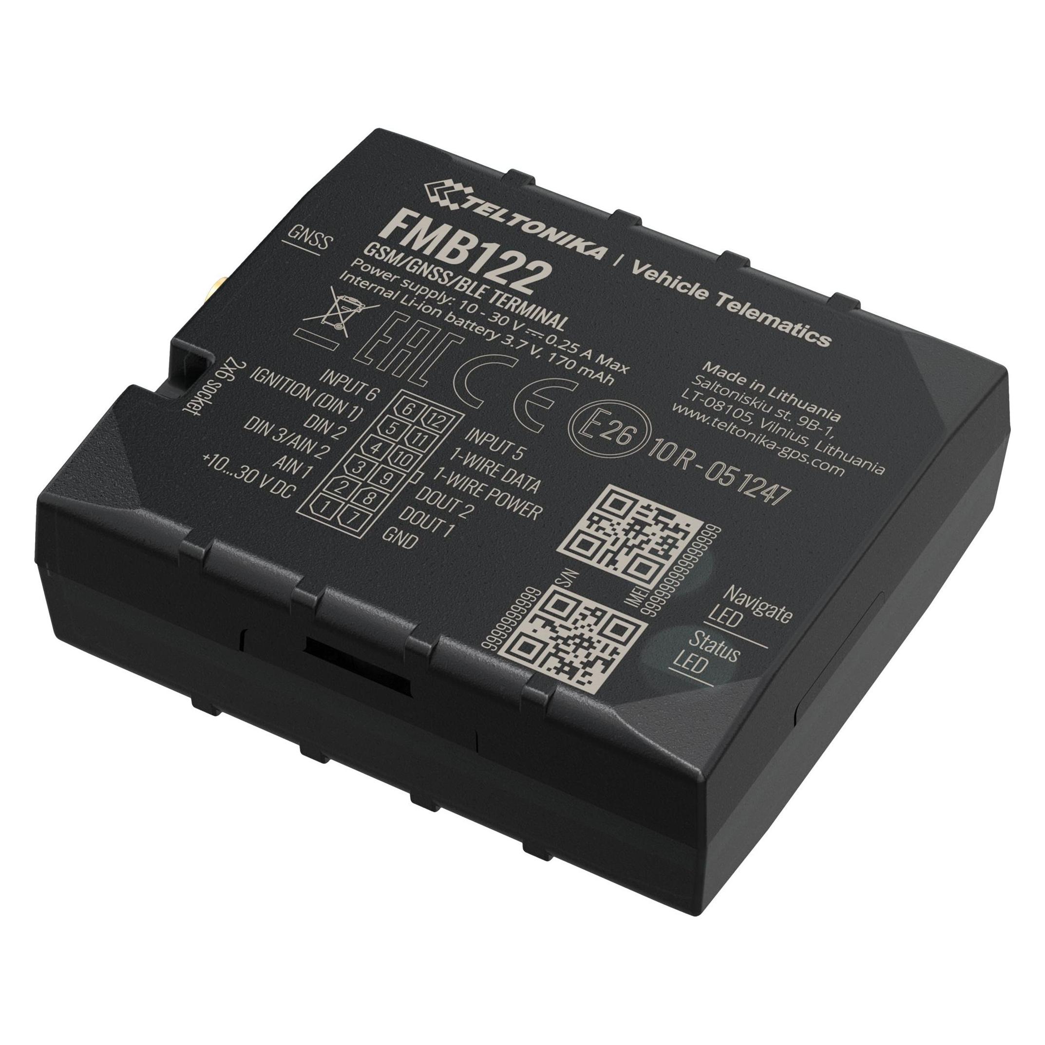Teltonika FMB122 GNSS/GSM/Bluetooth Tracker mit externer GNSS/GSM Antenne & (FMB122BIXZ01)