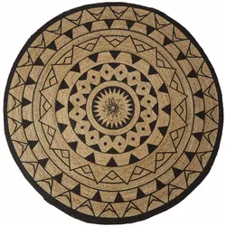 TEPPICH Mandala rund geflochten 120 cm