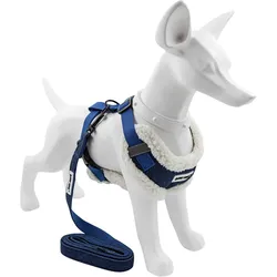 Barry King Zestaw, szelki+smycz, dla psa, granatowy, jeans, rozmiar S (S, Hund), Halsband + Leine