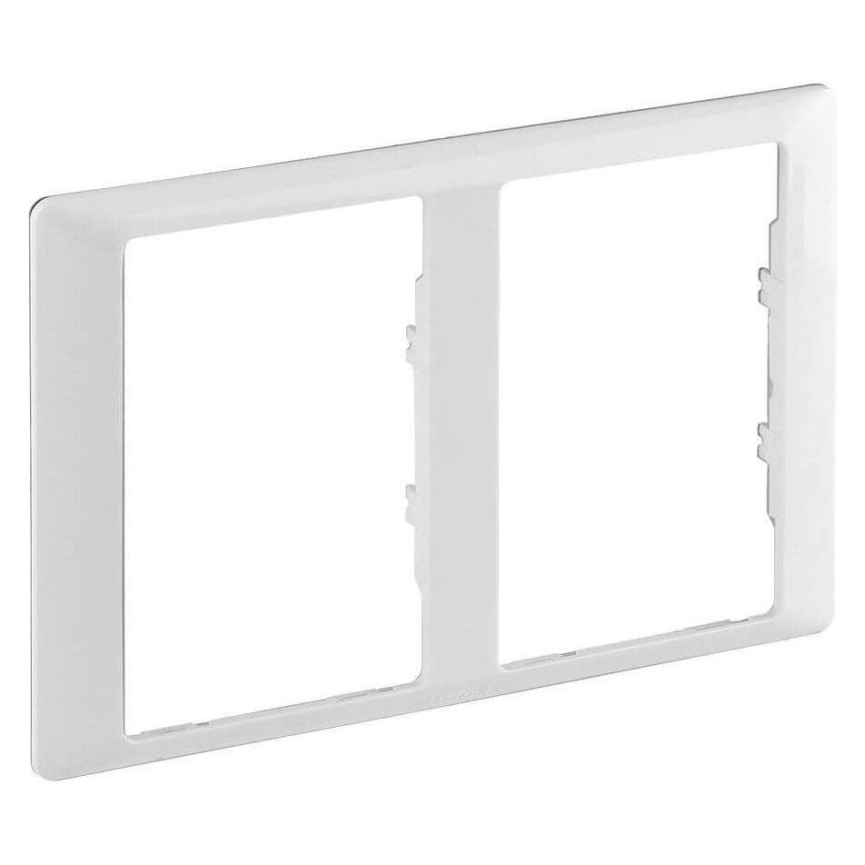 Legrand Valena Life Spezielle Abdeckrahmen für Doppelsteckdosen 2-fach Ultraweiss 754222 (754222-Legrand-)
