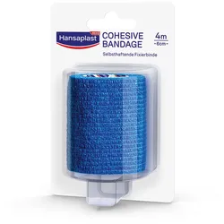 Hansaplast Bandage Cohesive selbsthaftende Fixierbinde blau 6 cm x 4 m