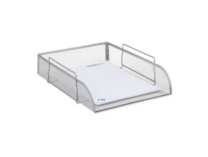 Relaxdays 2 x Dokumentenablage stapelbar silber