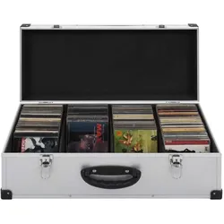 vidaXL Calonos (CD Player), CD- & Schallplatten Aufbewahrung, Silber