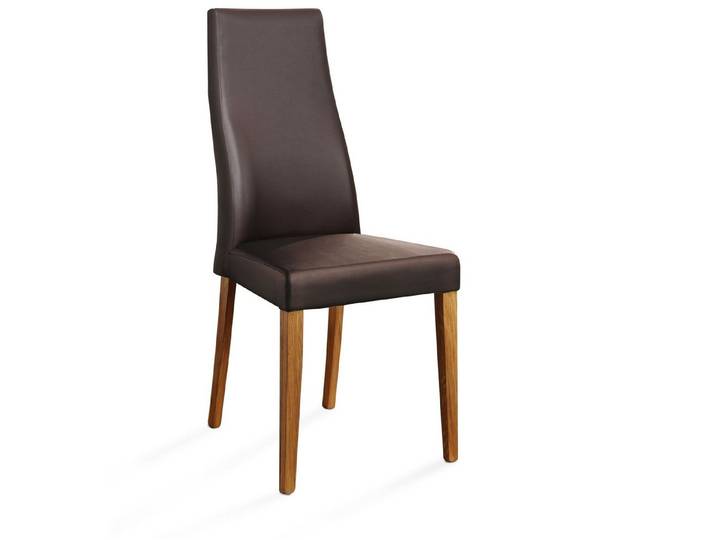 Moebel-Eins Polsterstuhl, BEILA Polsterstuhl, Material Echtleder / Eiche massiv