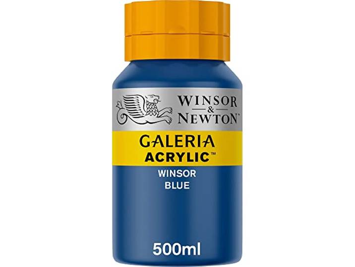 Winsor & Newton 2150706 Galeria acrylverf, hoge pigmentatie, lichtecht en verouderingsbestendig, romige vloeiende consistentie - 500ml Pot, Winsor Blue