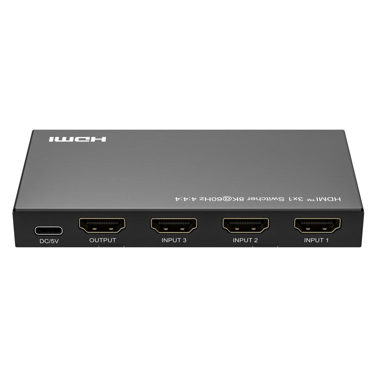 MicroConnect 8K@60Hz HDMI Switch 3x1, HDCP (MC-HDMISWITCH0301-8K)