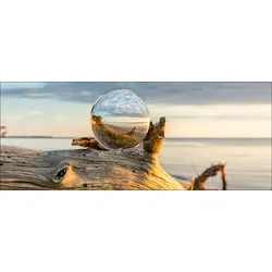 Glasbild DROP ON WOOD (BHT 80x30x1,30 cm) - BHT 80x30x1,30 cm