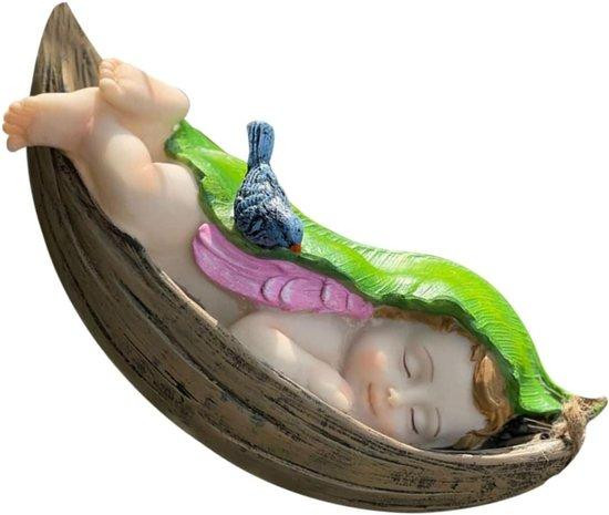 Engel Hanger Baby Engel Beeldje voor Tuin Decoratie - Hoogte: 20 cm