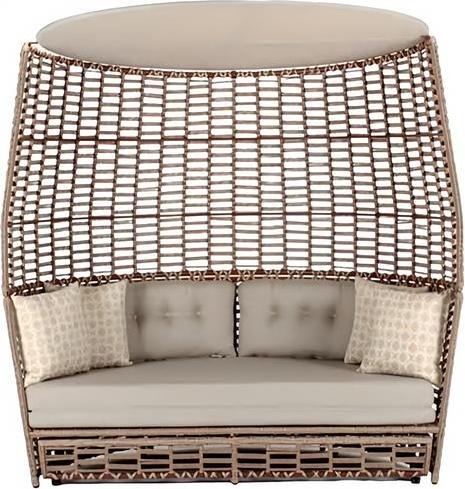 Beige Dreisitzer Garten Sitzmöbel Textil Sofa Edle Terrassen Möbel Hochwertig