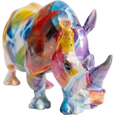 Dekofigur KARE DESIGN "Deko Figur Colored Rhino 17cm", bunt (mehrfarbig), B:7,5cm H:17cm T:5,5cm, Polyresin, Dekofiguren