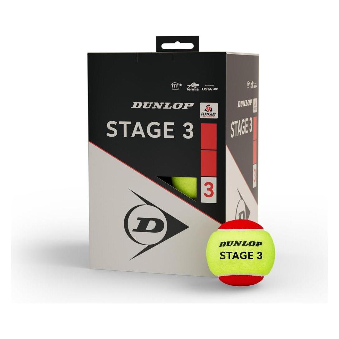 Dunlop Teniso kamuol. STAGE 3 RED 12-box ITF (601648)