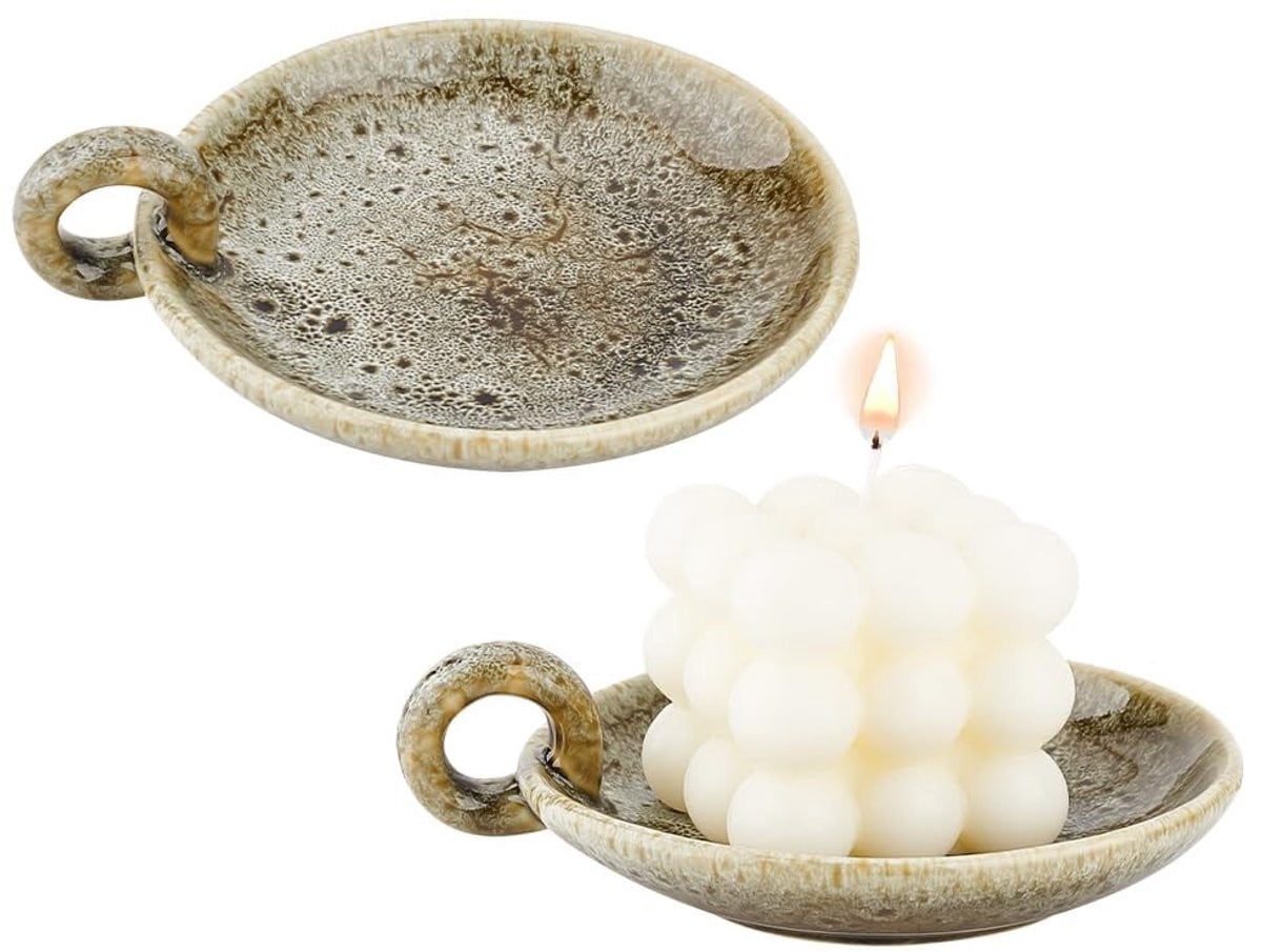 Dailygoods Dailygoody Porseleinen Kaarsenhouder - Donkergroen