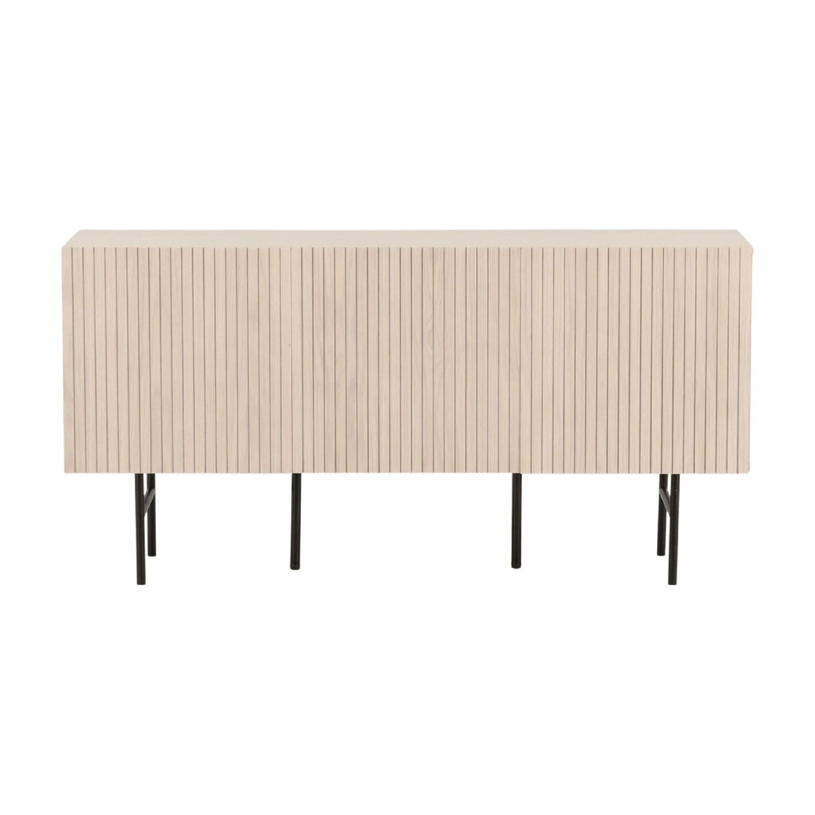 QUVIO Daro Dressoir Scandinavisch Design Whitewash Veneer met Zwarte Poten B/D/H: 150 x 42 x 75 cm