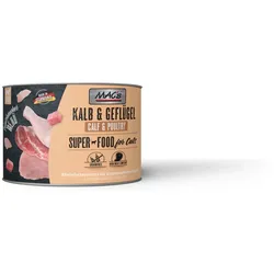 MAC's Cat Feinschmecker Menü 200g Dose Katzennassfutter 6 x 200 Gramm Kalb & Geflügel