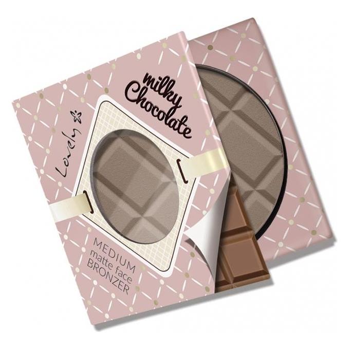 Lovely Milky Chocolate Medium Matte Face Bronzer Chocolate Matte Bronzer Powder For Face & Body 9G (9G, Bronzer, 9 g) (CE67)
