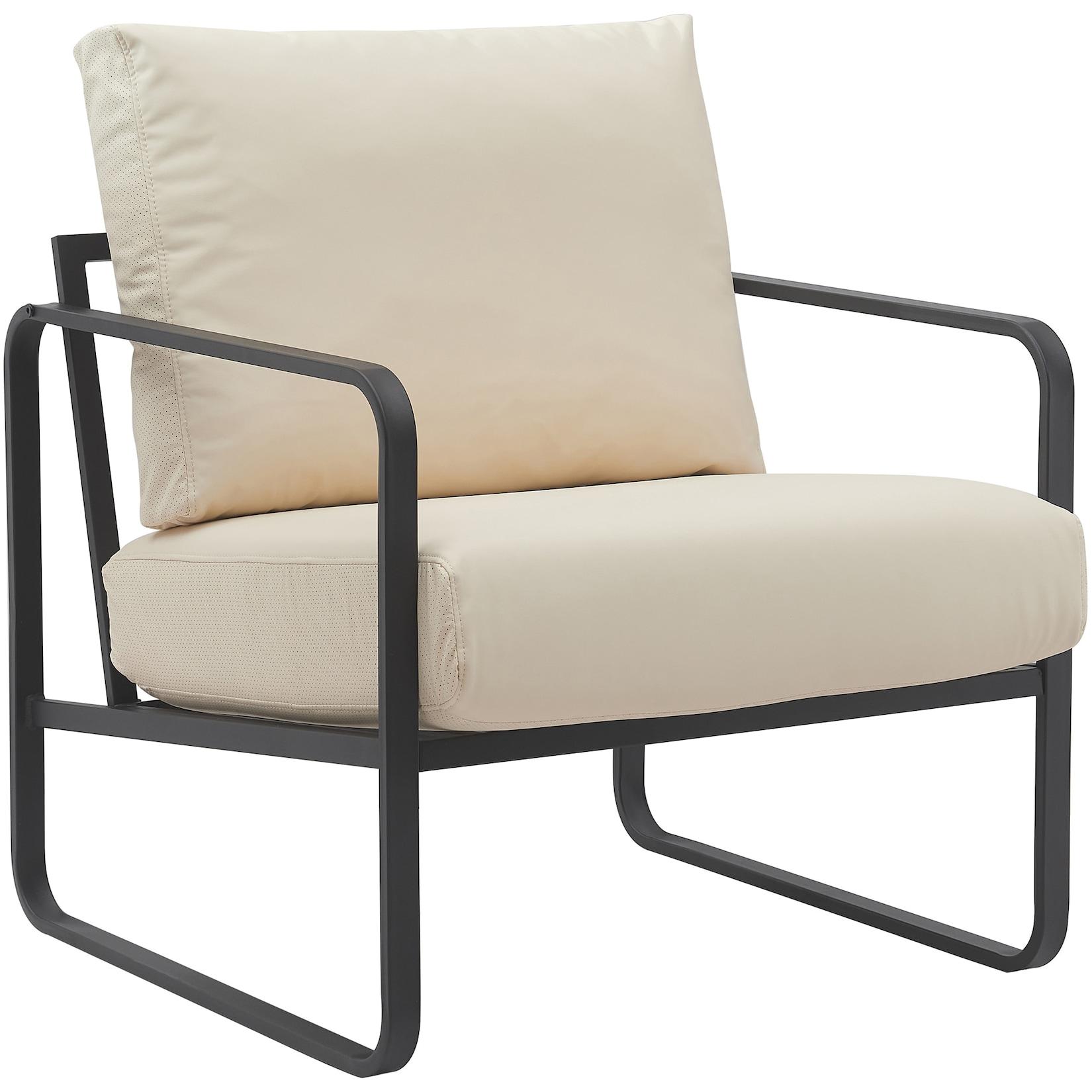 CLP Lounger Manea Kunstleder Farbe: creme, Material: Kunstleder