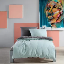 Fleuresse Halbleinen Wendebettwäsche Provence W Verviers 160x210 cm + 65x100 cm | mint-schiefer - grün