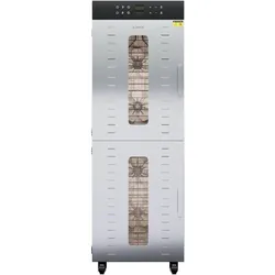 Klarstein Master Jerky 500 Vertical Dörrautomat mit 3.000 W zwei Dörrkammern Temperaturbereich 30 - 90 °C Silber