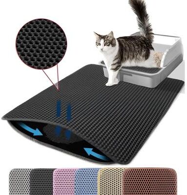 Inspired Living CleanPaws Double Layer Cat Litter Mat black 30x45cm
