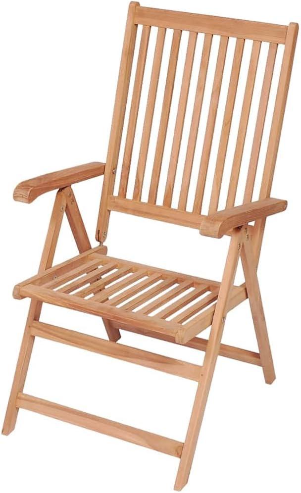 2 verstellbare Gartenstühle aus massivem Teak