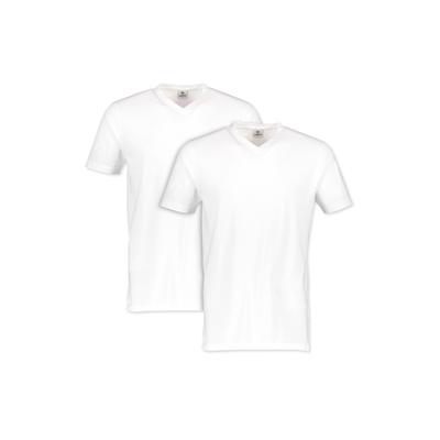 T-Shirt LERROS "Doppelpack T-Shirt, V-Neck in Premium Baumwollqualität", Herren, Gr. L, weiß, 100% Baumwolle, Shirts T-Shirt