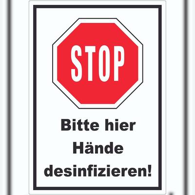 HB-Druck Bitte hier Hände desinfizieren Aufkleber A6 (105x148mm)