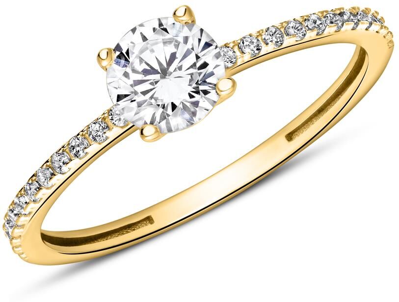 Unique 375er Gold Verlobungsring mit Zirkoniabesatz gold