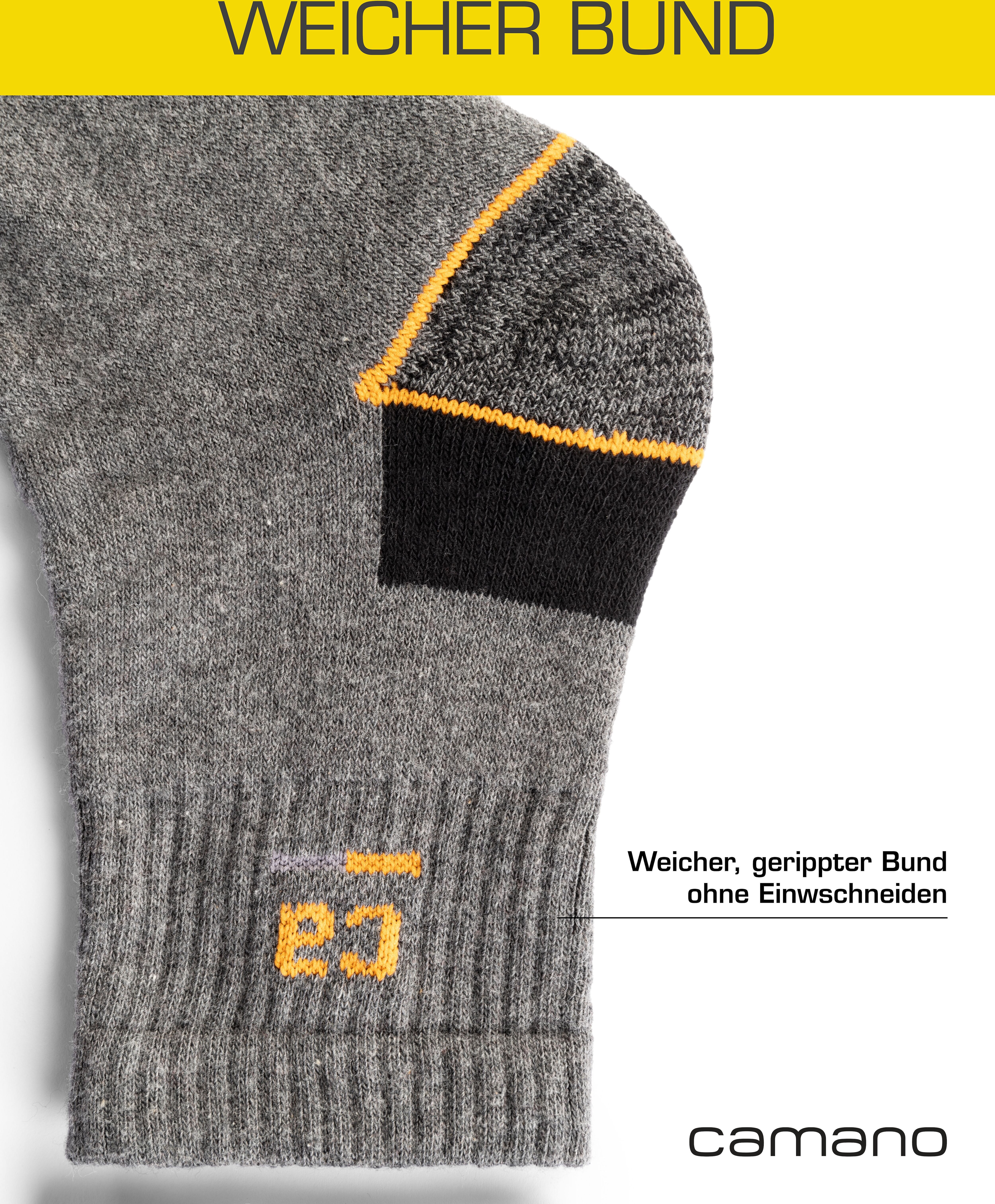 Arbeitssocken CAMANO "work", Gr. 43-46, Sockengrösse, grau (dunkelgrau, meliert), Baumwollmischung, meliert, normal, Socken Arbeitssocken, Cotton-Mix, Multipack, Komfortbund dunkelgrau, meliert 43-46, Sockengrösse