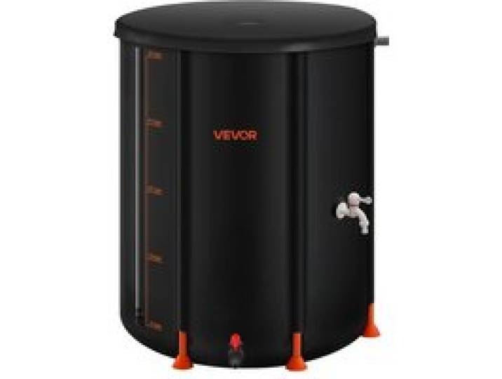 VEVOR Récupérateur d'Eau de Pluie Pliable 201 L Réservoir d'Eau de Pluie en PVC 1000D, Système de Récupération Eau, avec Robinet, Kit Trop-plein, Bac de Collecte pour Arrosage Potager de Jardin, Noir