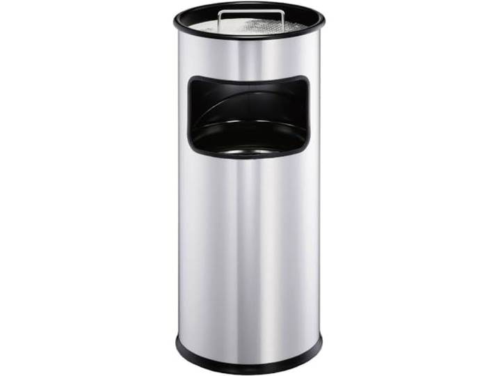 Durable 333023 Papierkorb Metall mit Ascher, entnehmbarer Inneneimer und Ascher, rund, silber