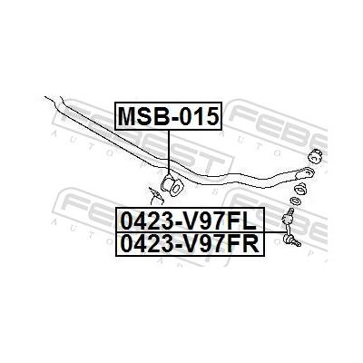 FEBEST Lagerung, Stabilisator MSB-015 Vorderachse für MITSUBISHI