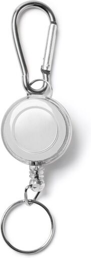 Porte-clés rétractable personnalisé en PS et aluminium Doki blanc TAILLE UNIQUE ADULTE