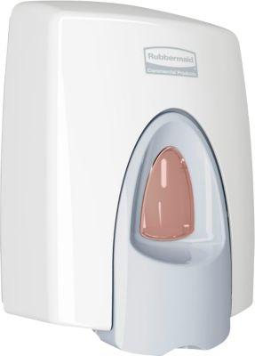 Schaumseifenspender Rubbermaid, Volumen 400 ml, manuell, antimikrobielle Drucktaste, Sichtfenster, lebenslange Garantie, Kunststoff, weiß/grau