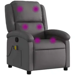 vidaXL Massagesessel Grau Echtleder
