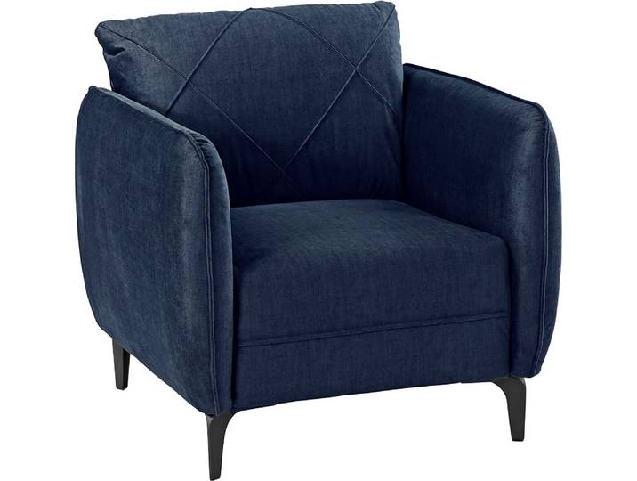 Sessel JOCKENHÖFER GRUPPE Novara, B: 86 cm, Sitzhöhe: 46 cm , blau, B:86cm H:86cm T:85cm, Korpus: 100% Polyester, Sessel, Sessel, mit attraktiver Steppung, Rauten-Biesennähte