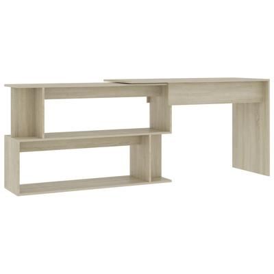 Helloshop26 - Eckschreibtisch Computerarbeitsplatz Computerarbeitsplatz Sonoma-Eiche 200 x 50 x 76 cm Holzwerkstoff braun 02_0023680