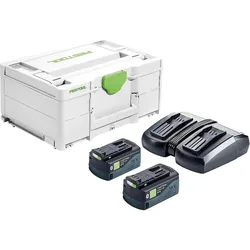 Akku-Set Festool SYS 18V 2x5,0/TCL 6 DUO, 577707 mit 2x 5 Ah Akkus und Doppelladegerät mit Transportkoffer
