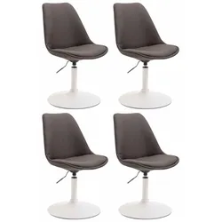 CLP 4er Set Stühle Maverick W Stoff   Farbe: dunkelgrau, Gestell Farbe: weiß