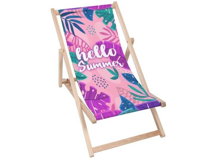 Chaise Longue - Mobilier de jardin - Bois Dur Jaune d'acacia - Textilène traditionnel - Chaises pliantes
