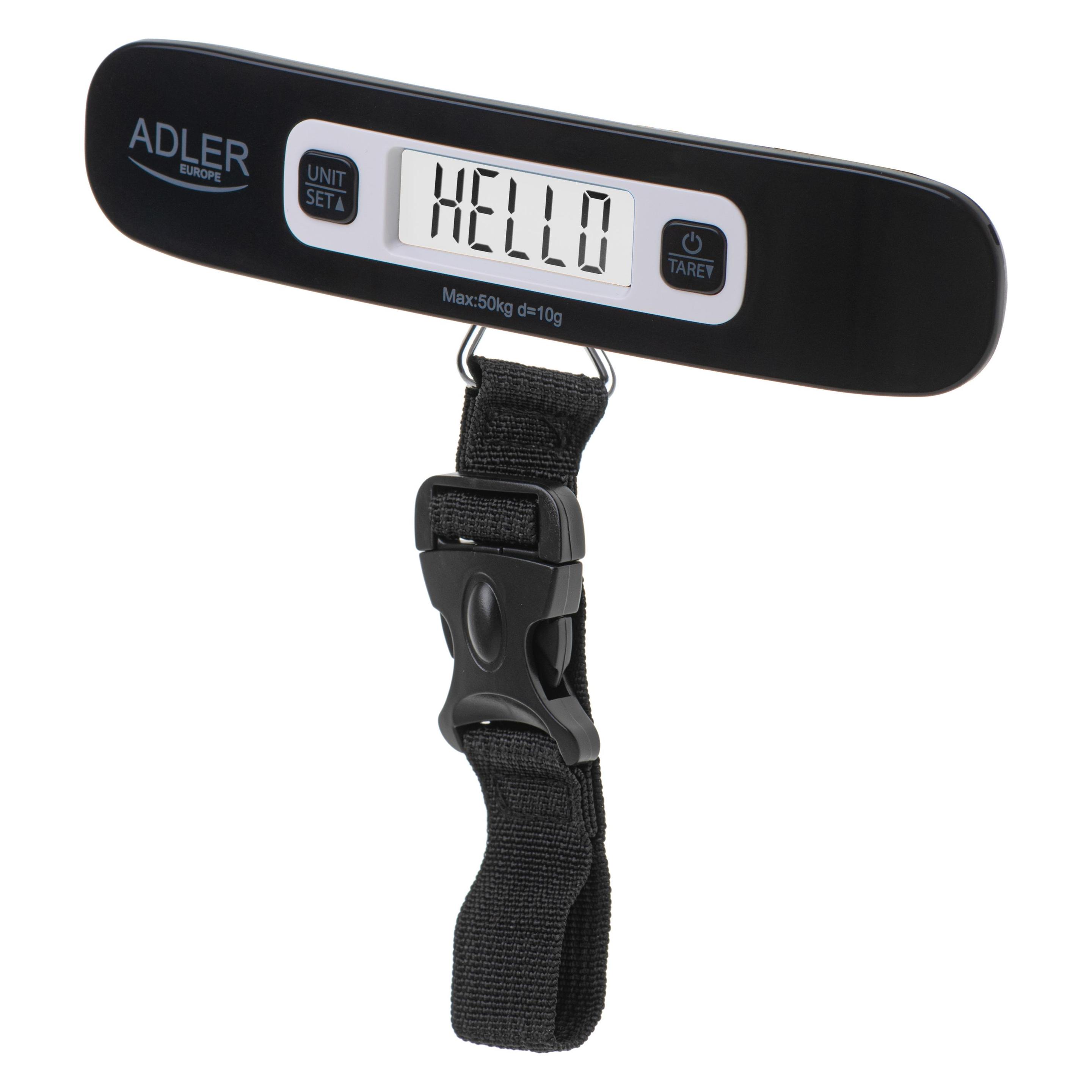 Adler | Travel Luggage Scale | AD 8190 | Maximum weight (capacity) 50 kg | Accuracy 10 g | Black (Kofferwaage) (AD 8190)