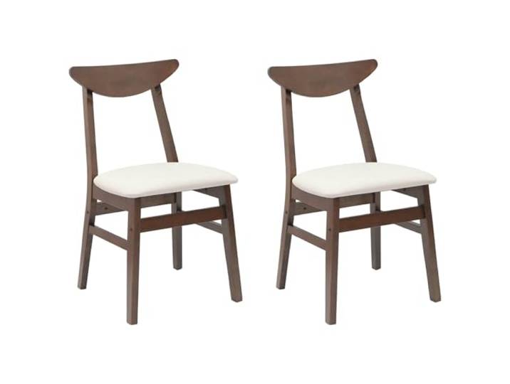 KLGBNCVE Esszimmerstühle 2 STK Massives Gummiholz Hellbraun Solide Gummibaum-Konstruktion, quadratische Beine, minimalistisches Design, leicht mit feuchtem Tuch zu reinigen