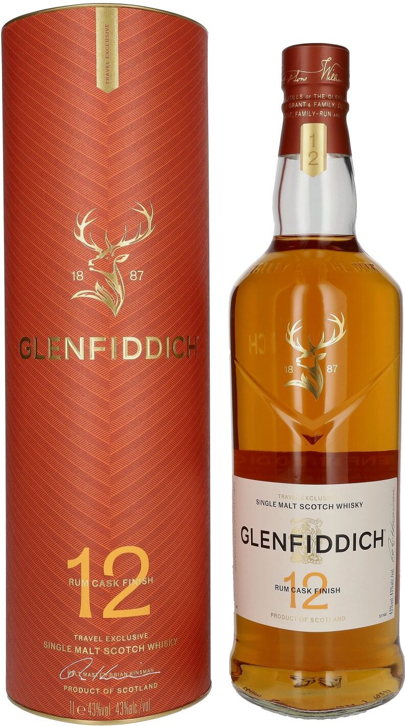 Glenfiddich 12 Years Old Rum Cask Single Malt Travel Exclusive 43% Vol. 1l in Geschenkbox