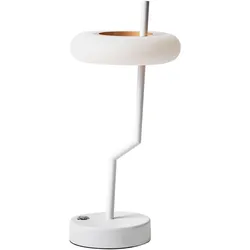 LED-TISCHLEUCHTE Weiß/Heller Holzfarbton Alviela