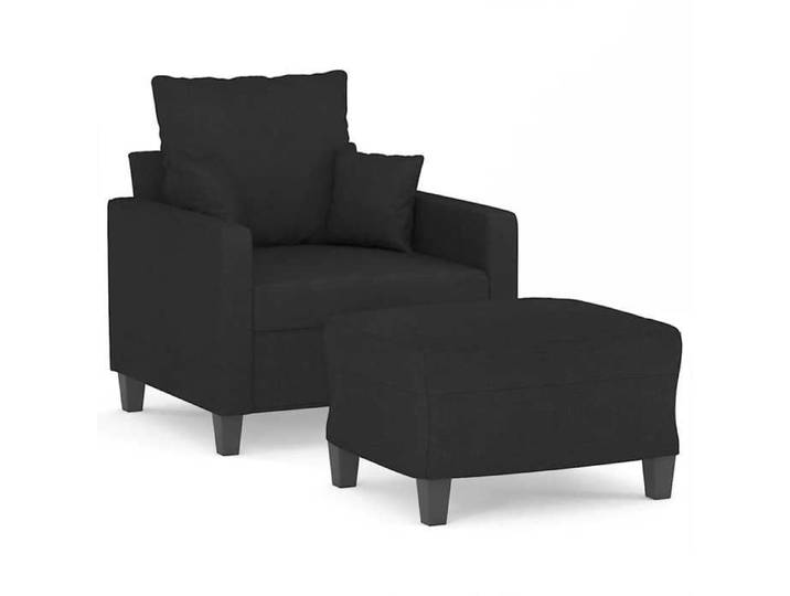 Noir - Canapé - Fauteuil avec repose-pied Noir 60 cm Tissu &4289
