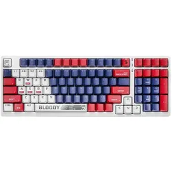 A4Tech 47390 Blutiger S98 USB Marine (US, Kabelgebunden), Tastatur, Weiss