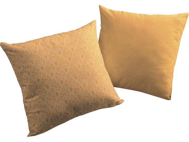 Dekokissen ADAM Urban Cactus , gelb (curry, gemustert), B:50cm L:50cm, Baumwolle, Dekokissen_Sitzkissen_Kissenhüllen, Dekokissen, zertifizierter Bio-Baumwolle, Wendekissenhülle ohne Füllung, 1 Stück